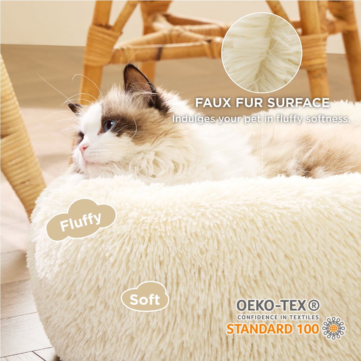 Calming Donut Bed for Dogs and Cats