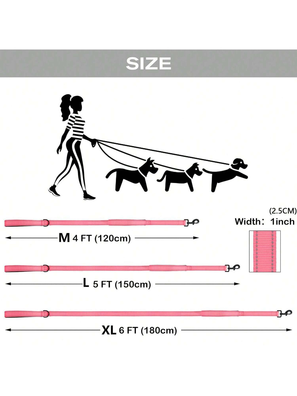 Heavy Duty Double Handle Dog Leash With Reflective Strips For Night Safety - Ideal For Large And Extra Large Breeds - Perfect For Outdoor Walking And Training