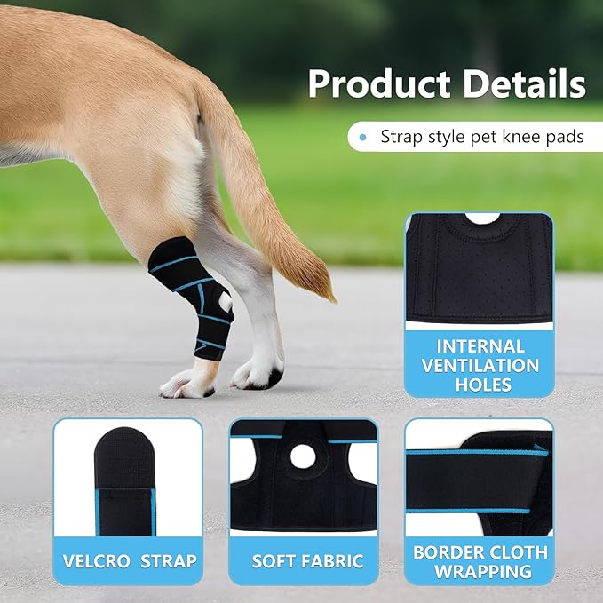 Dog Knee Brace for Back Leg, ACL Support for Large Dogs, Adjustable Dog Leg Brace for Hind Leg Injuries, Canine Joint Wrap for Arthritis Recovery (L)