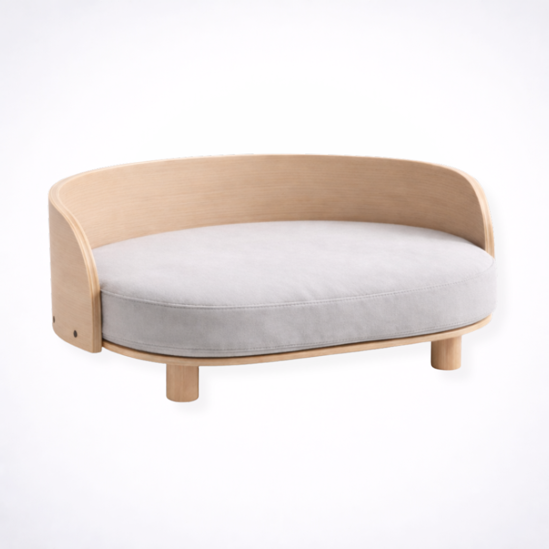Velvet Pet Sofa Bed – Solid Beech Wood Frame