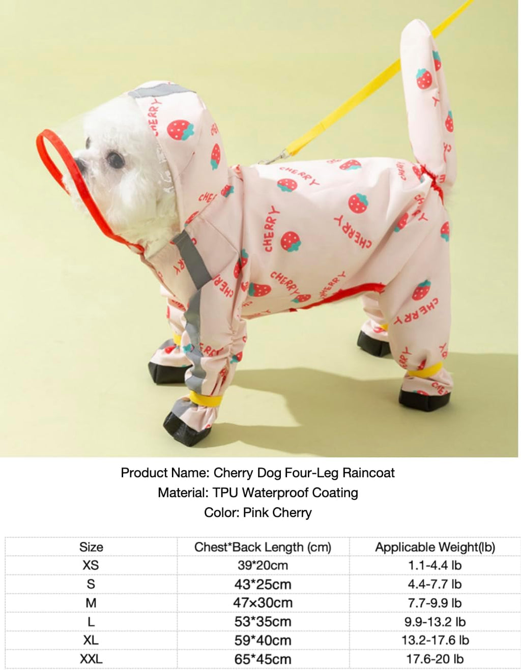 Waterproof Dog Raincoat,Full Coverage 4 Legs Dog Rain Jacket for Small Dogs,Pet Rain Coat with Hood,Reflective Strips&Leash Hole Outdoor Raincoat (Medium（for Weight 5.1-8.1 lb）, Blue)